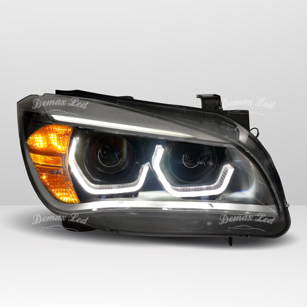 BMW X1 E84 LED headlights with turn signal on