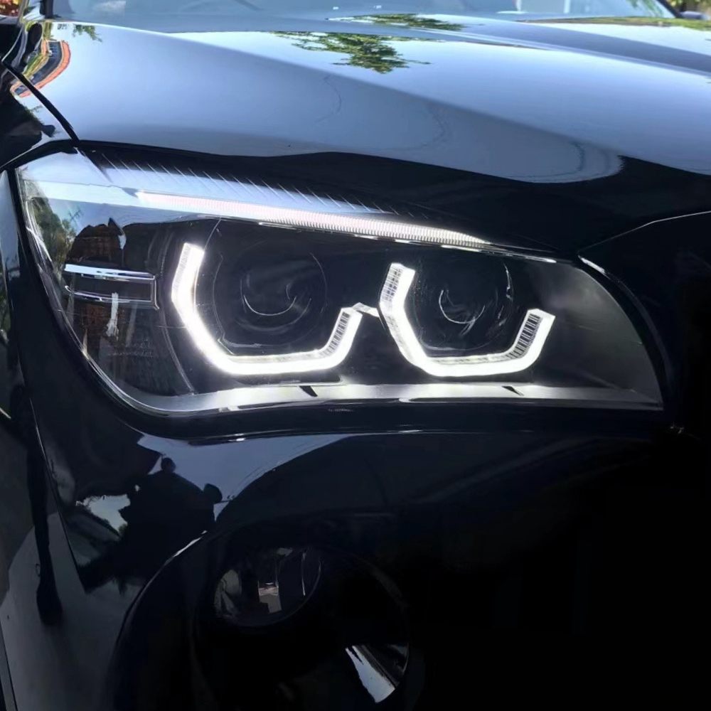 Black Full LED headlights installed on BMW X1 E84