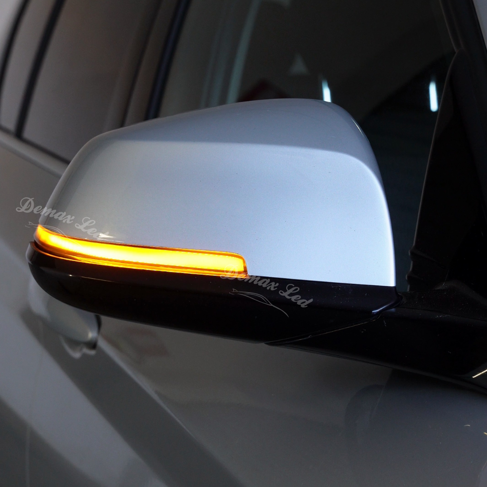 BMW Dynamic LED Turn Signal Lights – ON sequential view – DEMAX LED | Clignotants LED dynamiques BMW – vue allumée séquentielle – DEMAX LED